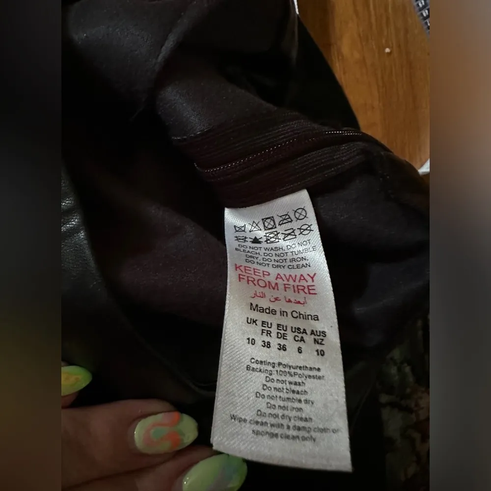 Nasty Gal Black Skinny Faux Leather Trousers, Size 8, NWT - Image 5