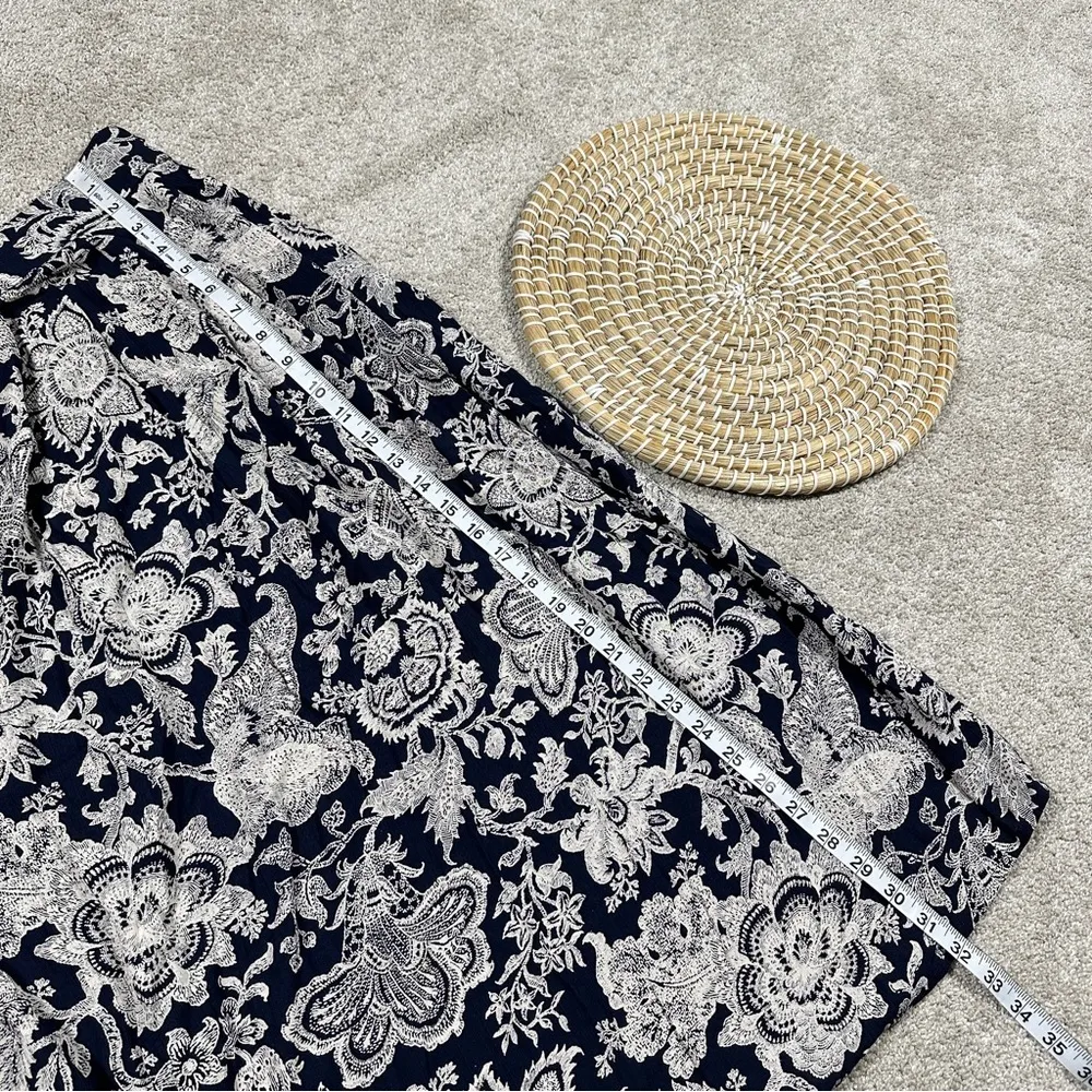 Brooks Brothers Women’s Vintage Floral Pleated A-Line Skirt See Through Boho 16 - Image 11