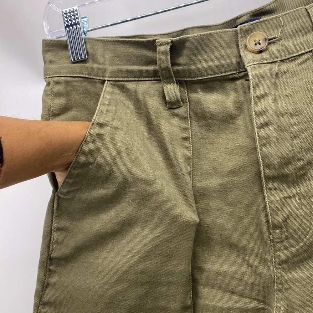 J. Crew Chino Olive Green high waisted ankle length business casual career ware Size 27 - Image 3