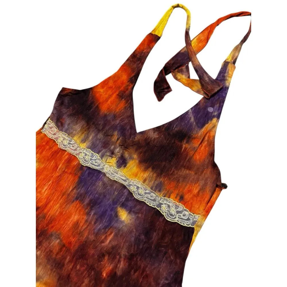 Vanity Vintage Y2K Babydoll Sparkly Halter Tank Top Size Medium Fairy Grunge Purple - Image 3