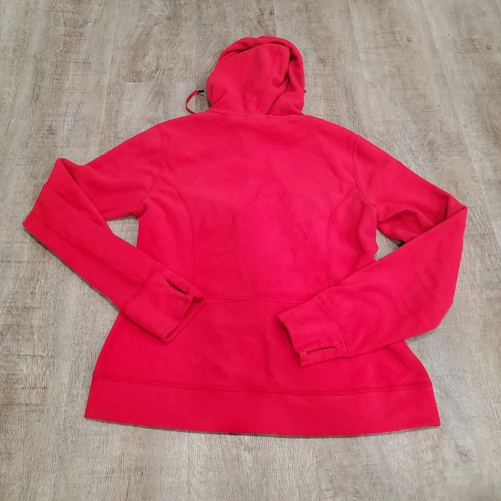 The North Face Red Fleece Full Zip Sweatshirt Size Medium - Image 4
