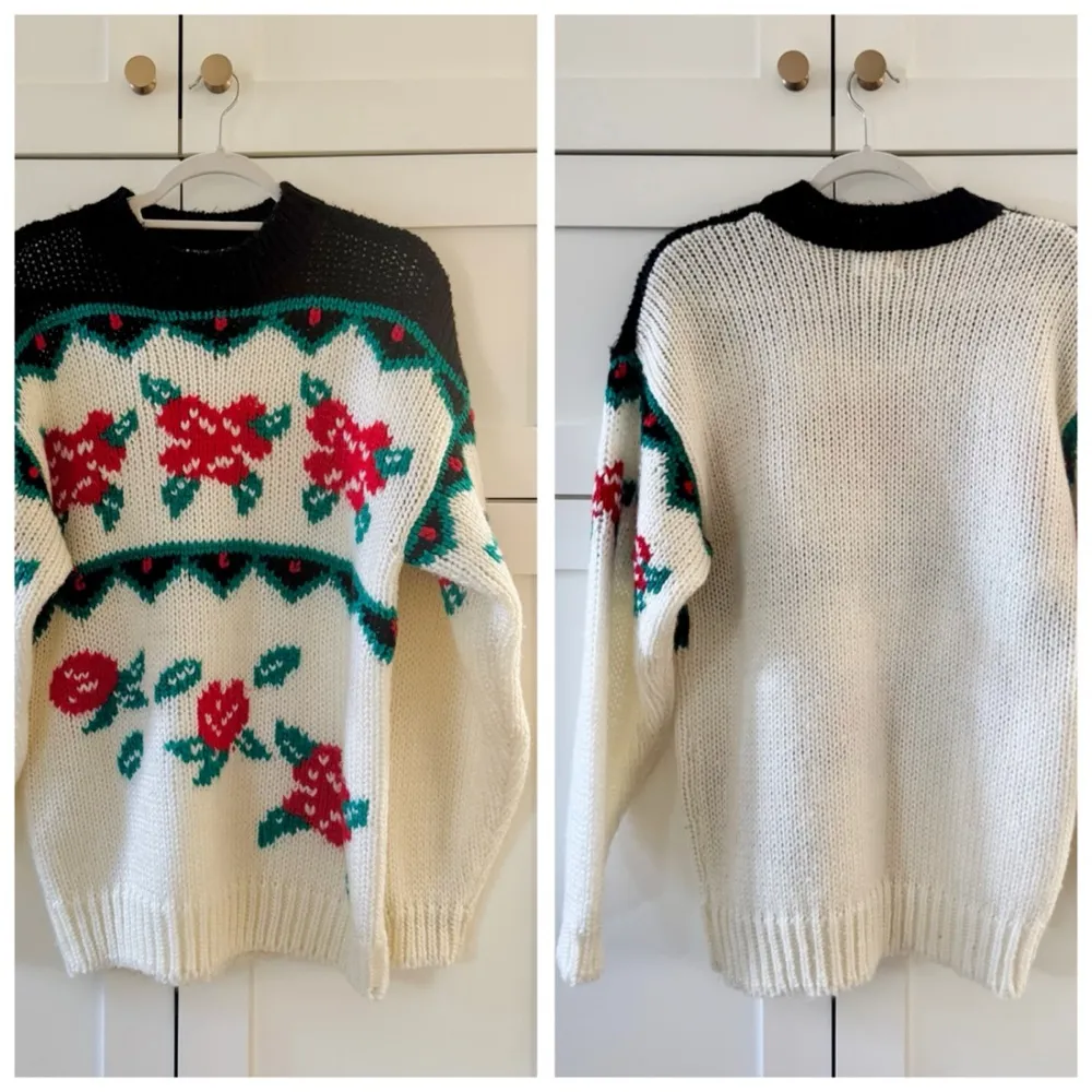 Vintage TJW by Mervyn’s Chunky Knit Mock Neck Winter Berry Sweater, sz. L Black Size L - Image 11