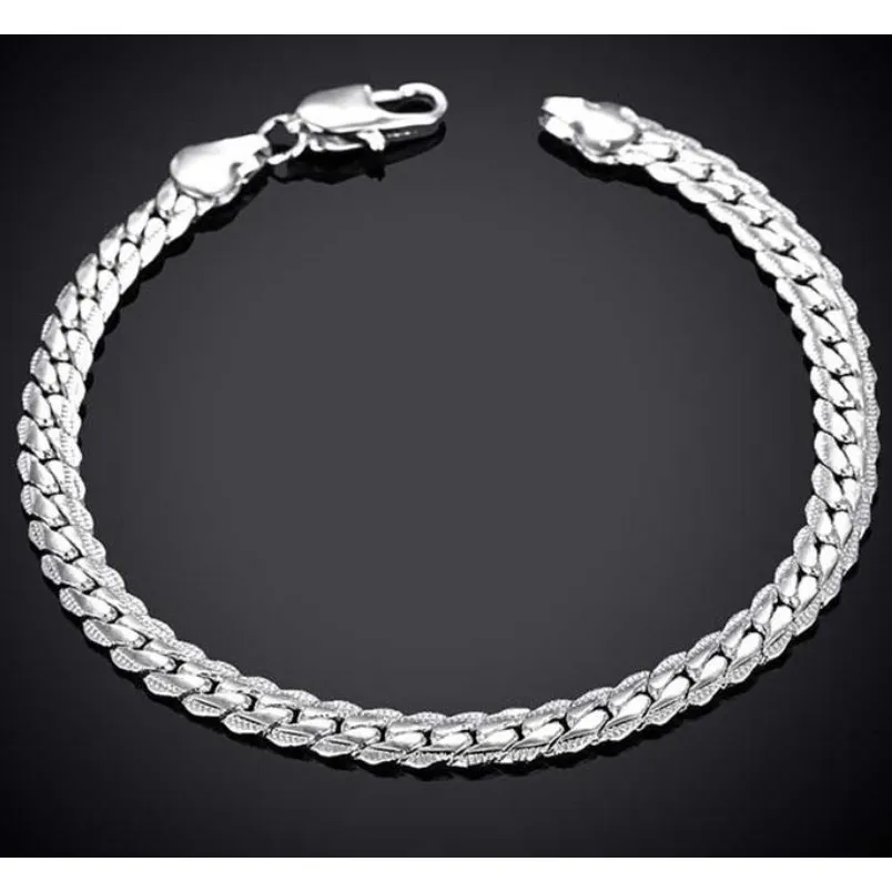 NEW 925 Sterling Silver Bracelet Herringbone Chain Link Jewelry,‎ 7” - Image 5