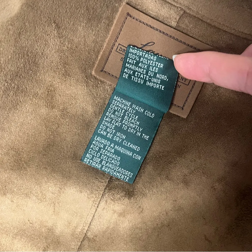 LAUREN RALPH LAUREN Dry Goods Supply Faux Suede Vest Zipper Front Plus Size 2X Brown - Image 8