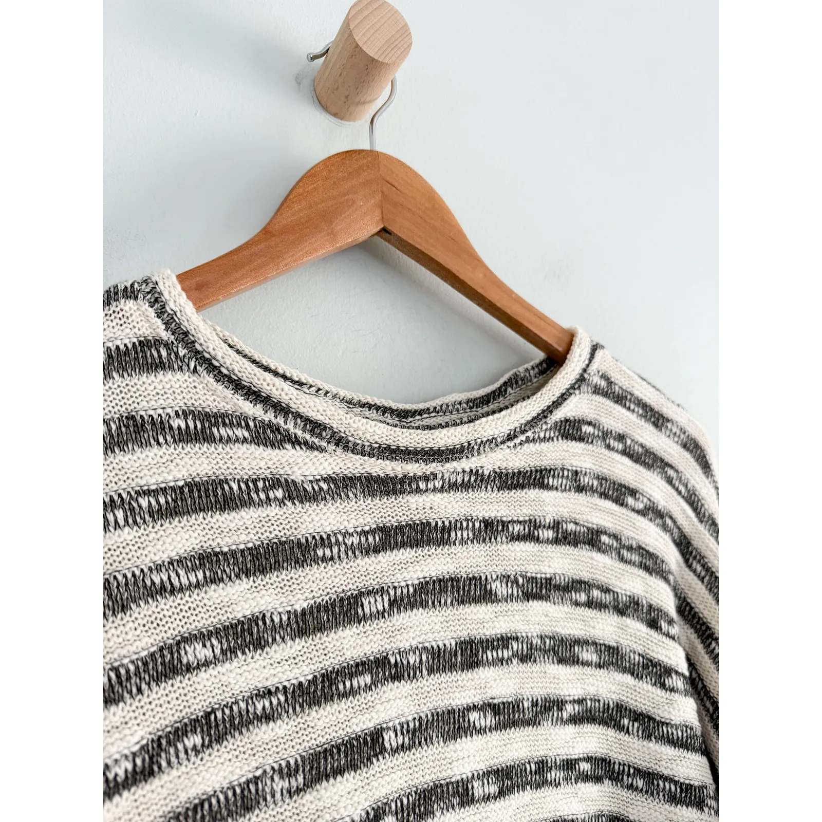 Madewell | NWT Crewneck Long-Sleeve Knit Tee in Stripe navy cream | Sz M - Image 6
