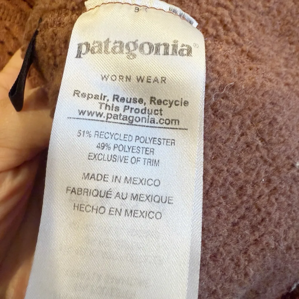 PATAGONIA Re-Tool Snap T Fleece Pullover in Moccasin‎ Brown Medium - Image 6