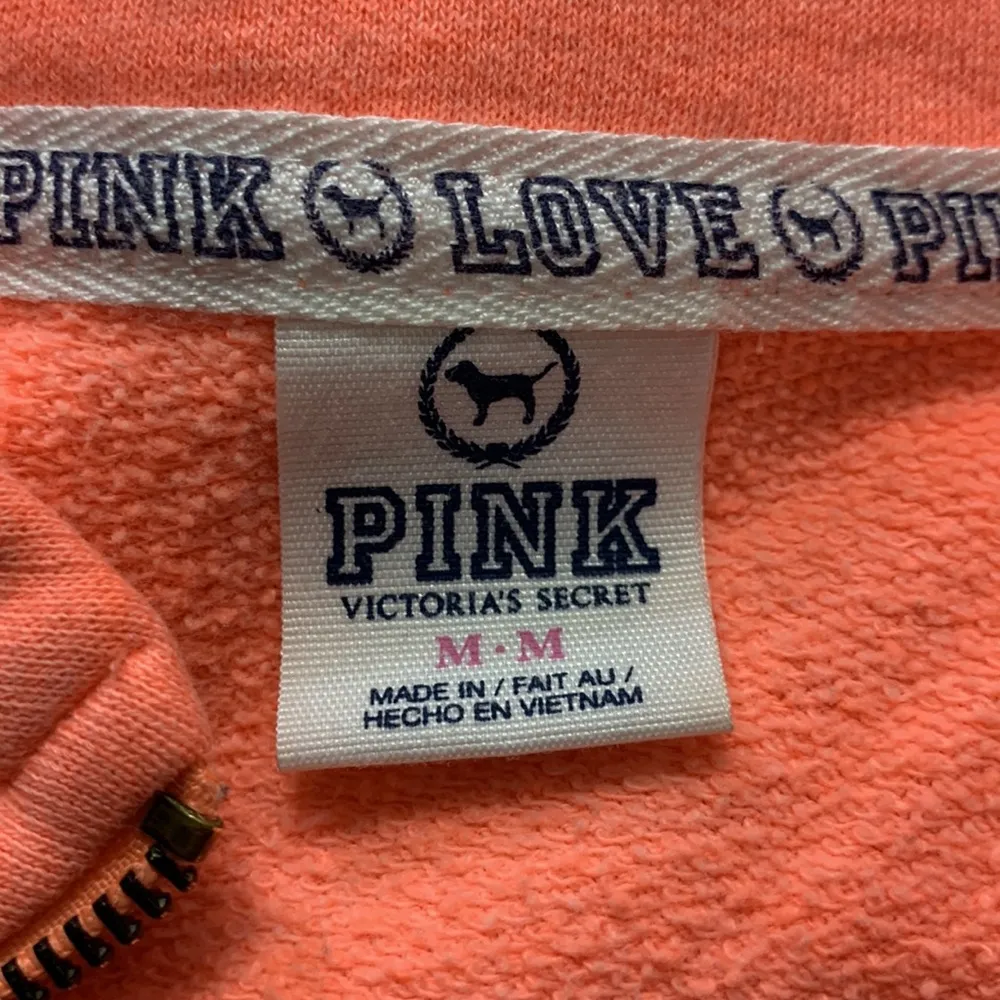PINK Victoria’s Secret Pullover Bright Orange Sweatshirt Size Medium - Image 10