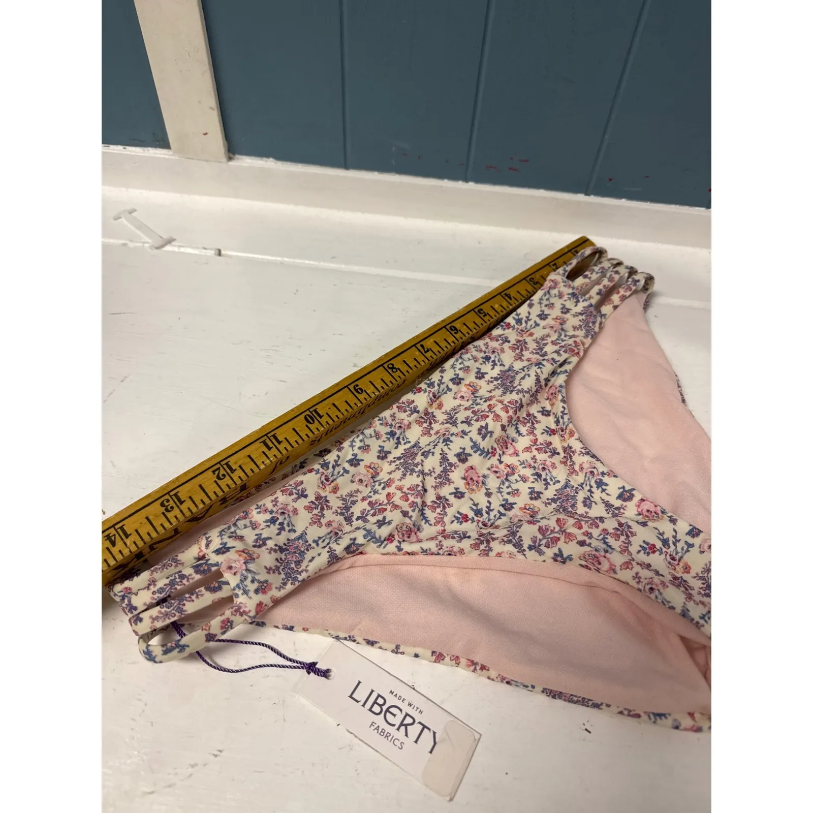 Antonio Melanie floral blush pink bikini‎ bottoms women's size 8 NWT - Image 9