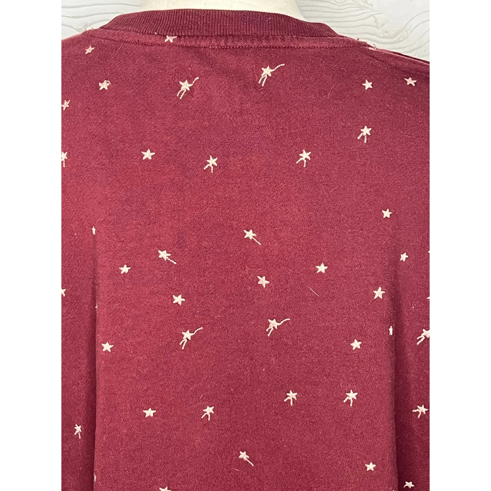 Lou & Grey deep burgundy sweatshirt with stars & shooting star print Size XXL - Image 4