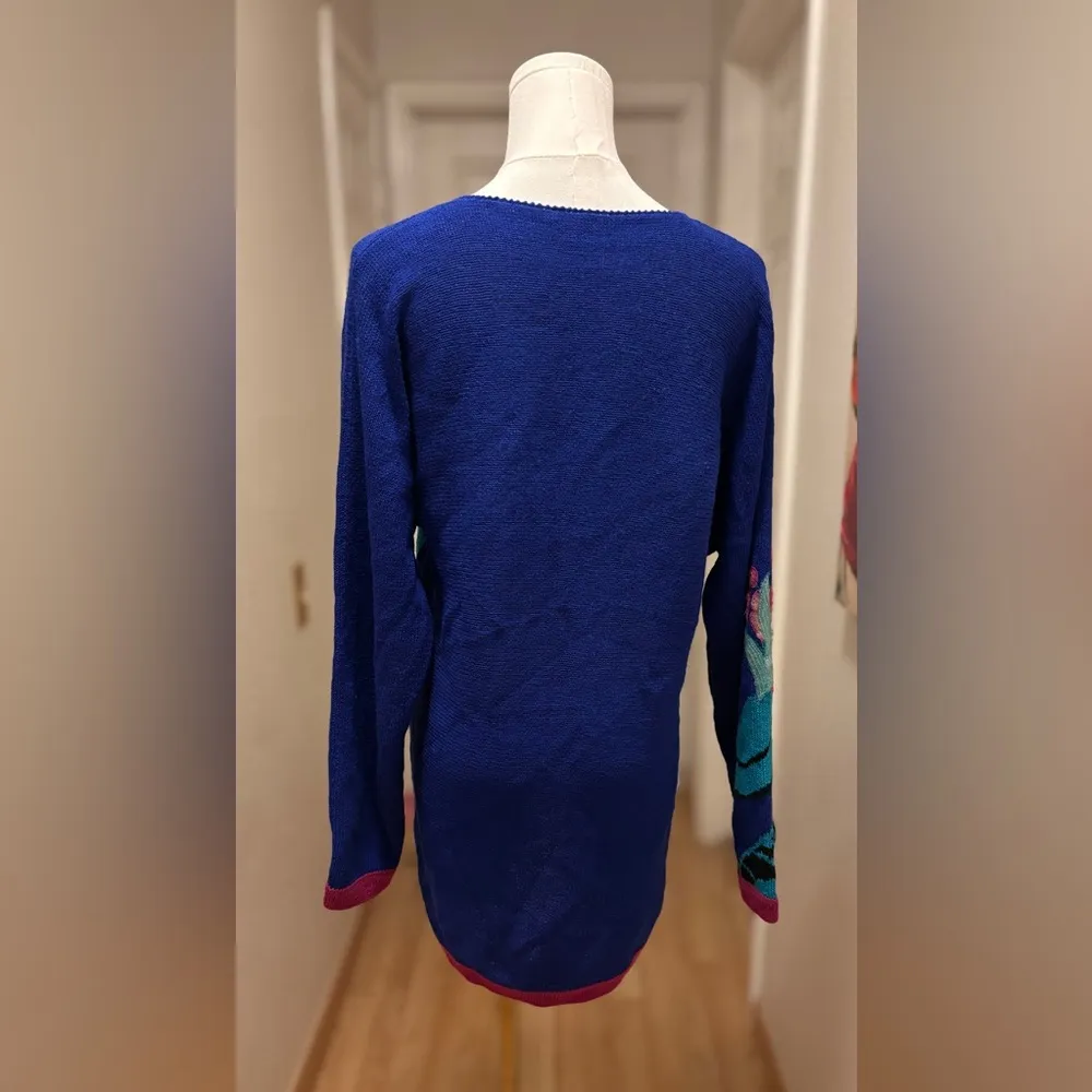 80’s Umi Collection by Anne Crimmins silk shirt Blue Size M - Image 2