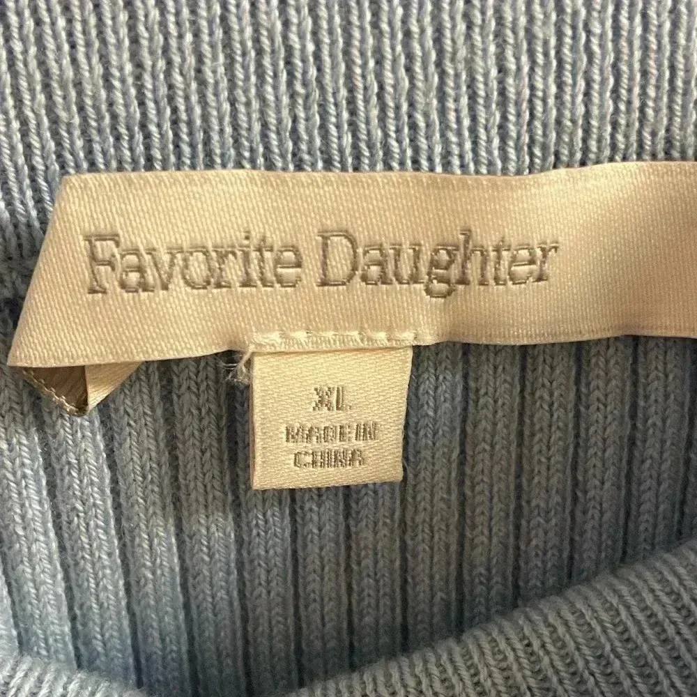 Favorite Daughter the Lena ribbed knit skirt midi baby blue cashmere blend‎ XL - Image 8