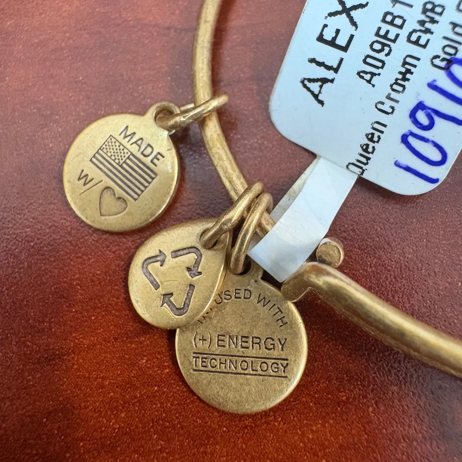 Alex‎ and Ani Queen Crown Rafaelian Gold Expandable Charm Bangle Bracelet - Image 2