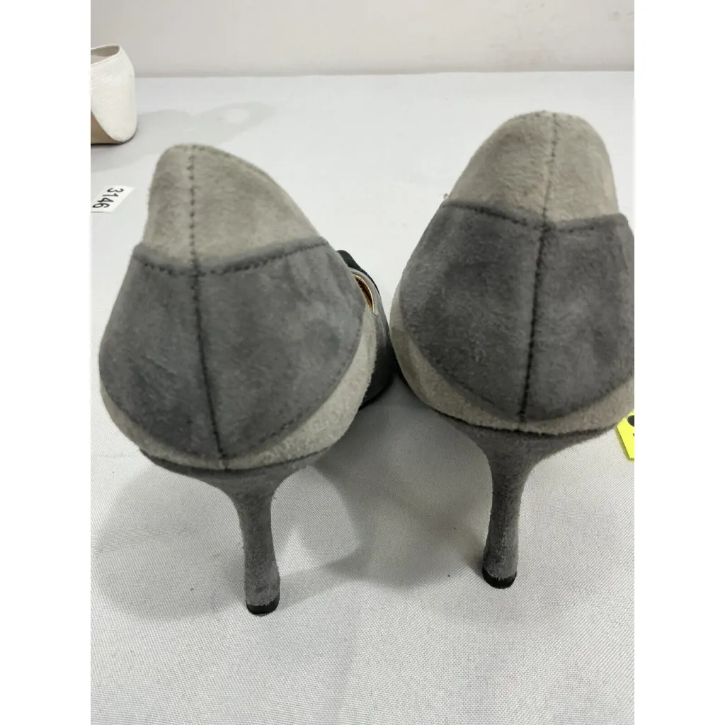 Womans Audrey Brooke Size 8M Black Suede Pointed Toe Cut Out Stiletto Pumps - Image 5