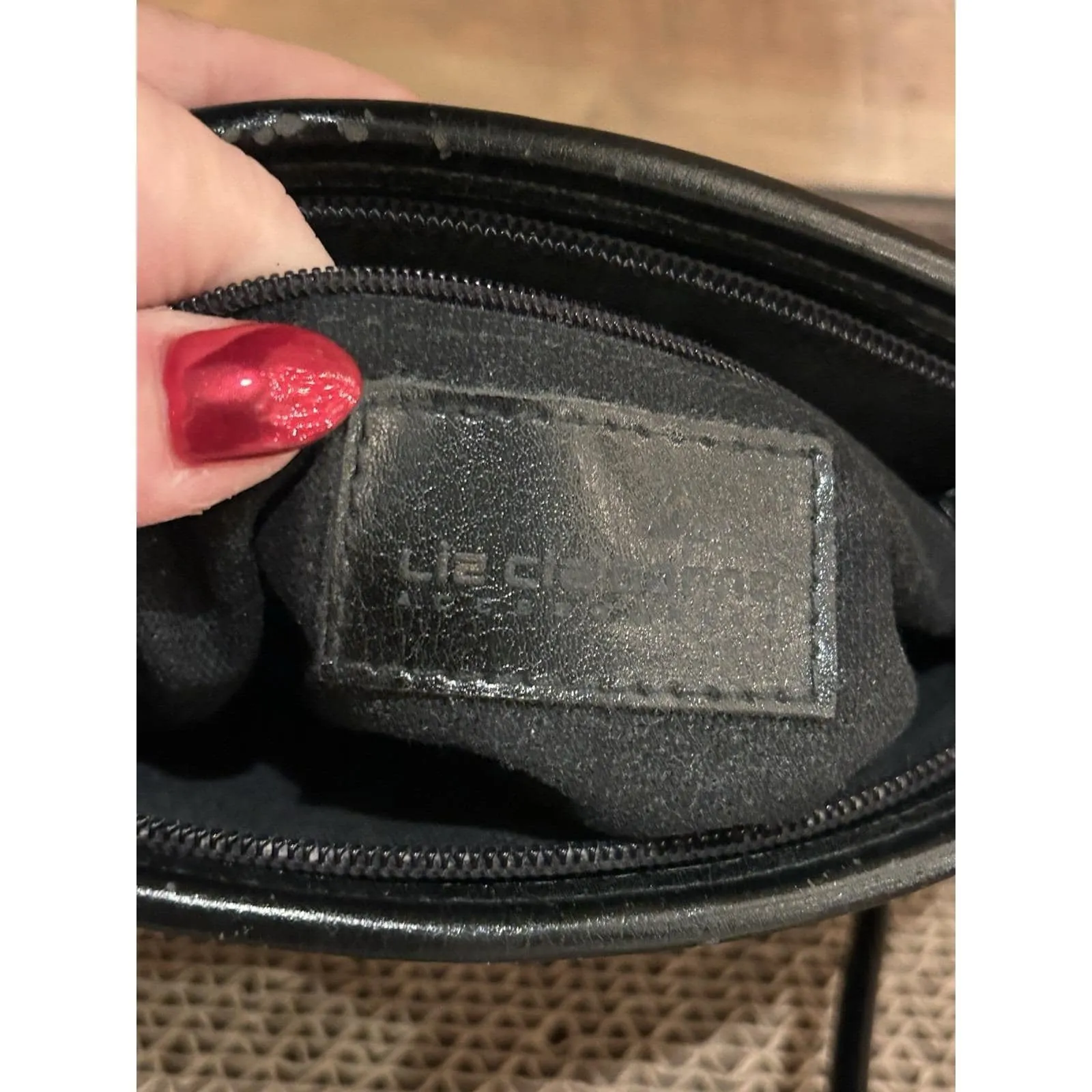 Vintage Liz Claiborne‎ Purse Black Faux Leather - Image 8