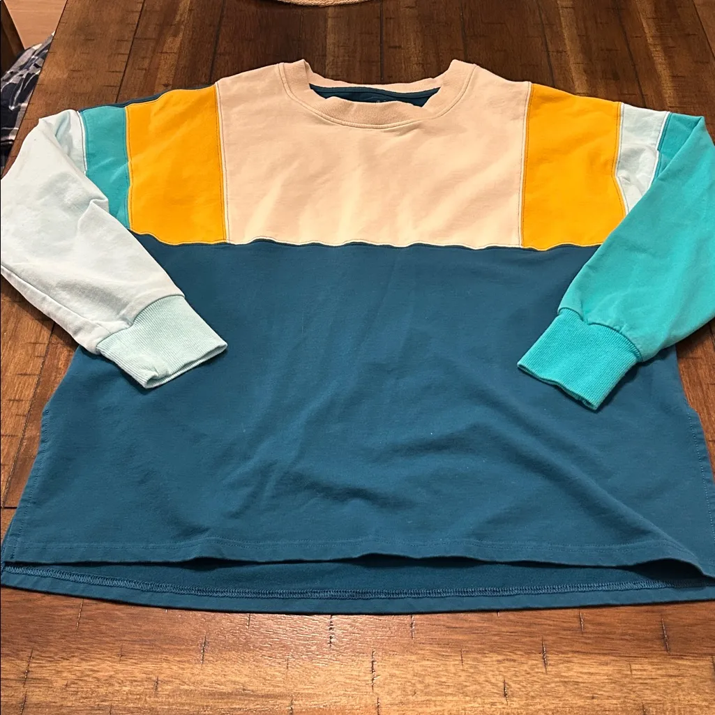 Nani Active Colorblock Sweatshirt Athleisure Pullover Size Small EUC Blue - Image 6