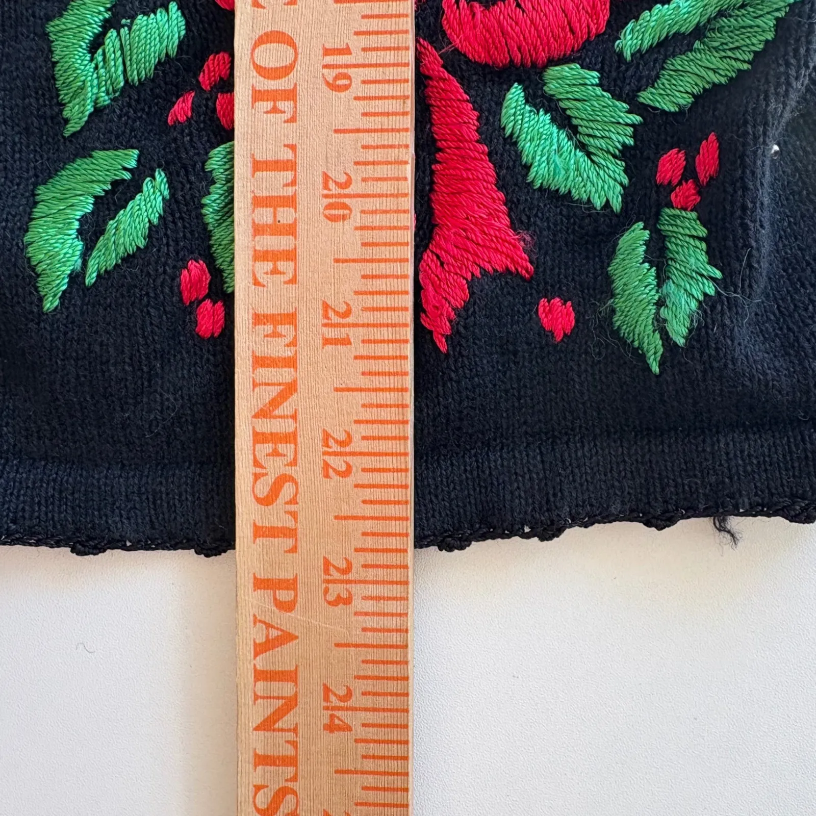 Arriviste‎ Black Christmas Holiday Cardigan Sweater Womens M Ribbon Holly Size M - Image 7