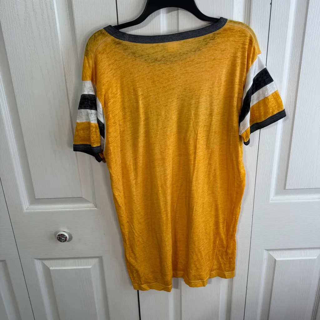 Pink Victoria’s Secret yellow logo semi sheer tee size medium - Image 7