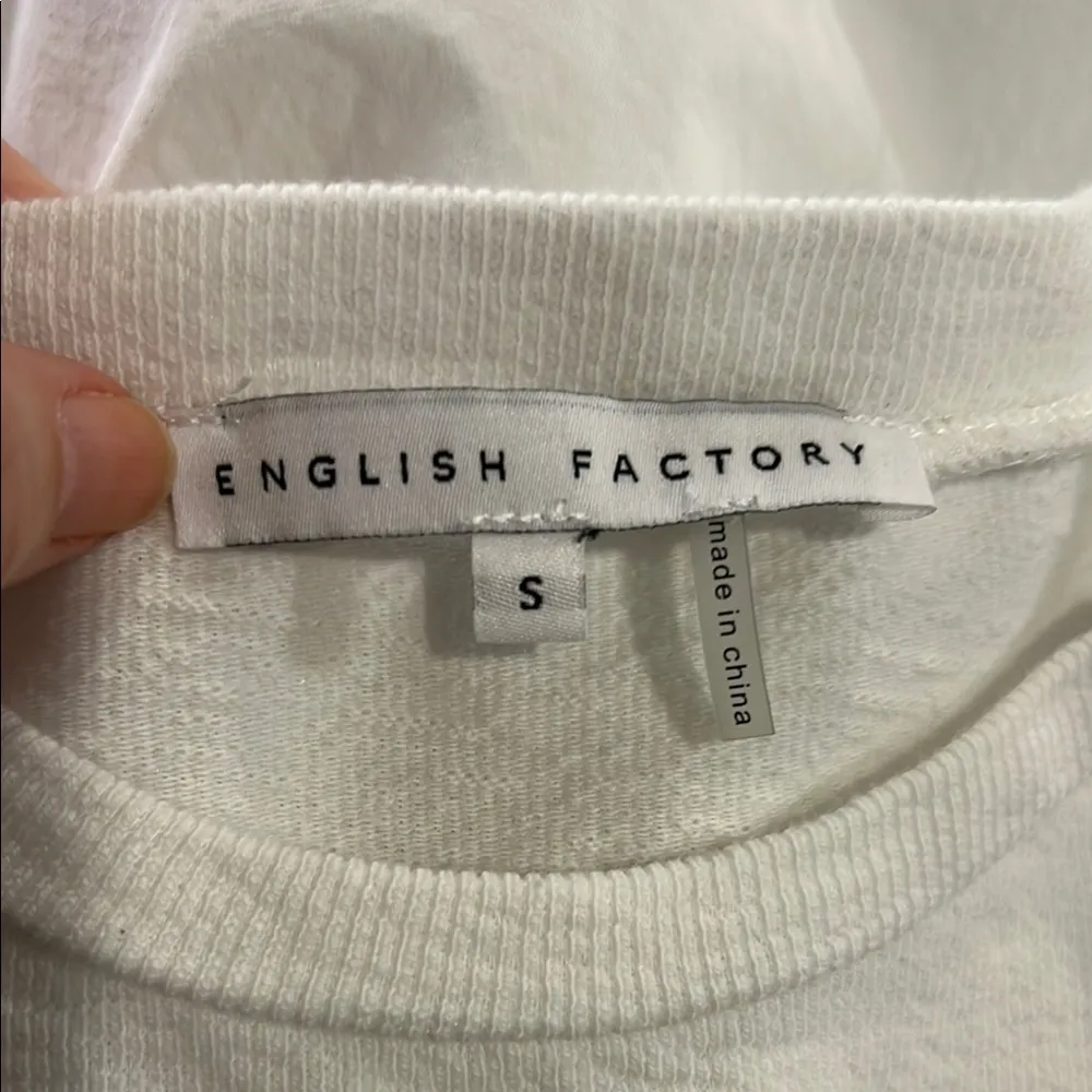 English Factory White Mixed Media Ruffle short sleeve dress size small - Image 12