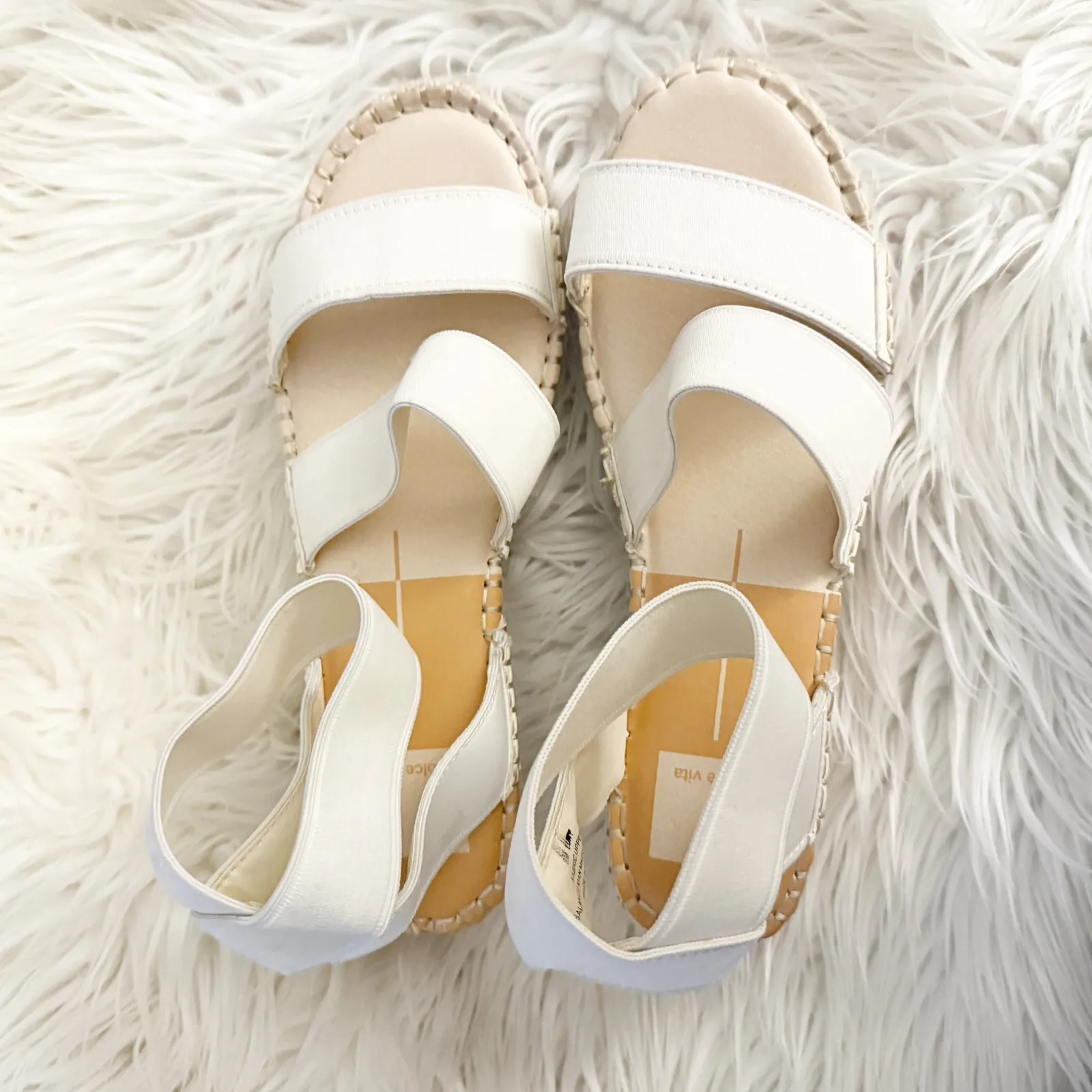 DOLCE VITA | Shoes Coral Elastic Espadrille Sandals Wedge White Jute Heels | 8.5 - Image 4