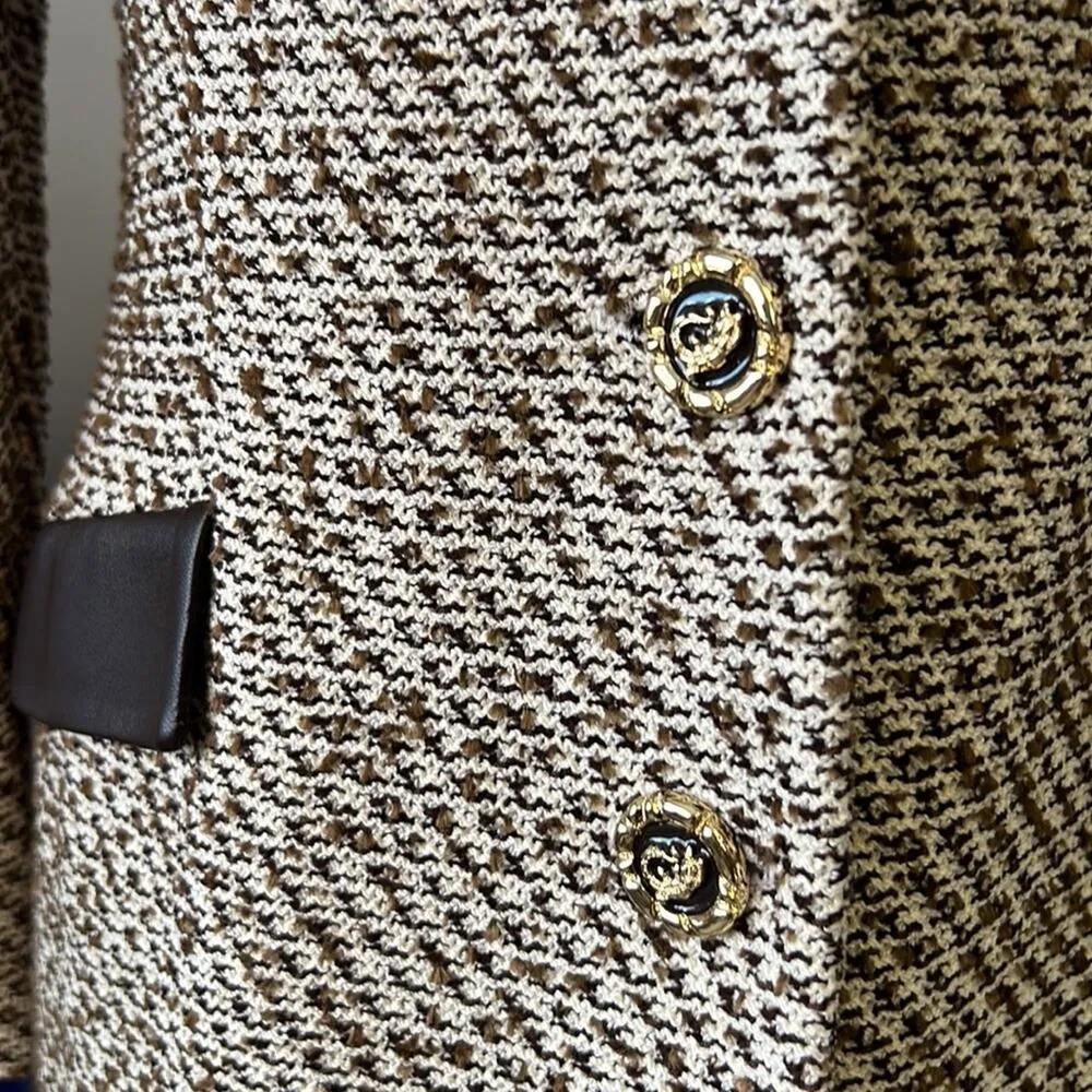Women’s vintage St John Santana knit 3 pc brown tweed suit size sm - Image 4