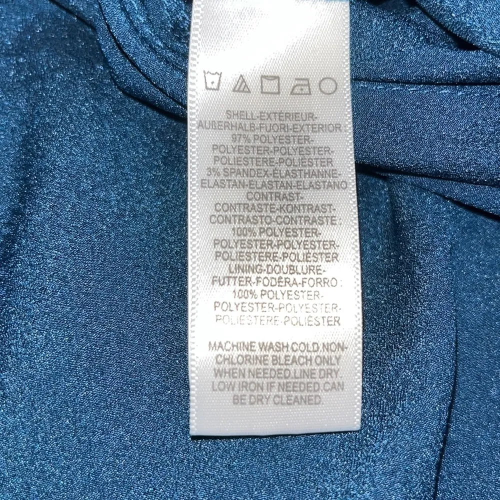 Dress The Population Alicia Chiffon‎ Lace Fit & Flare Midi Dress Peacock Blue XS - Image 14