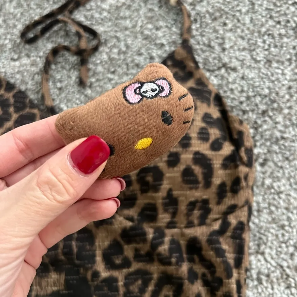 NTW Detachable Hello kitty Brooch Leopard Print Halter Neck Strapless Top - Image 6