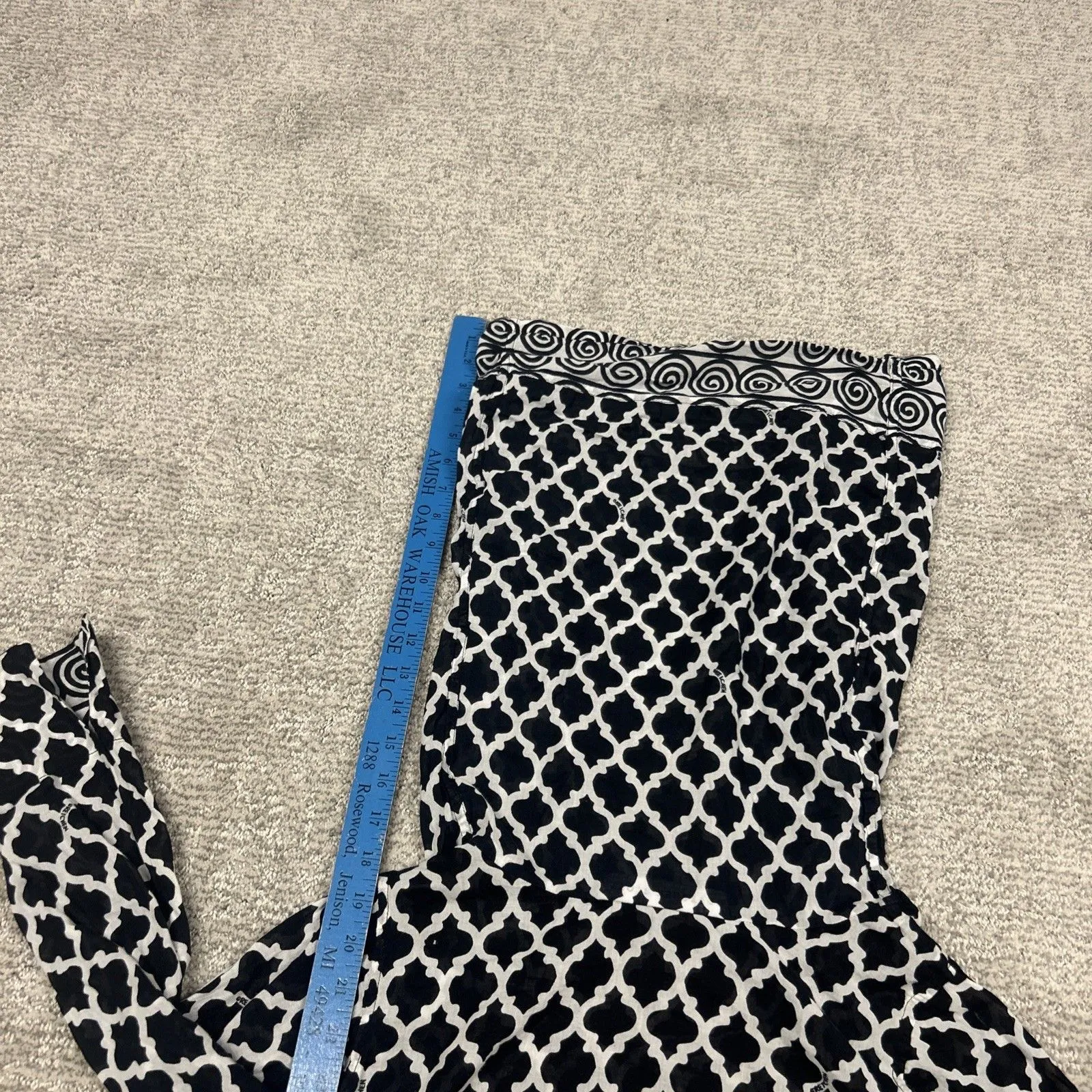 Gretchen Scott Top Womens XS Cowl Funnel Neck Tunic Black White Lightweight - Image 10