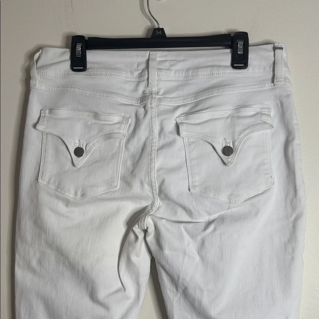 Hudson White Collin Mid Rise Skinny Ankle Jeans double button size 32 - Image 5