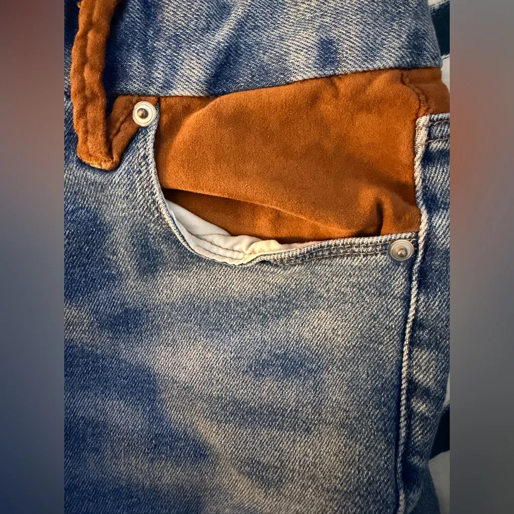 GOOD AMERICAN 8/29 Good Legs Indigo Suede Mixing Skinny Jeans Women - Image 3