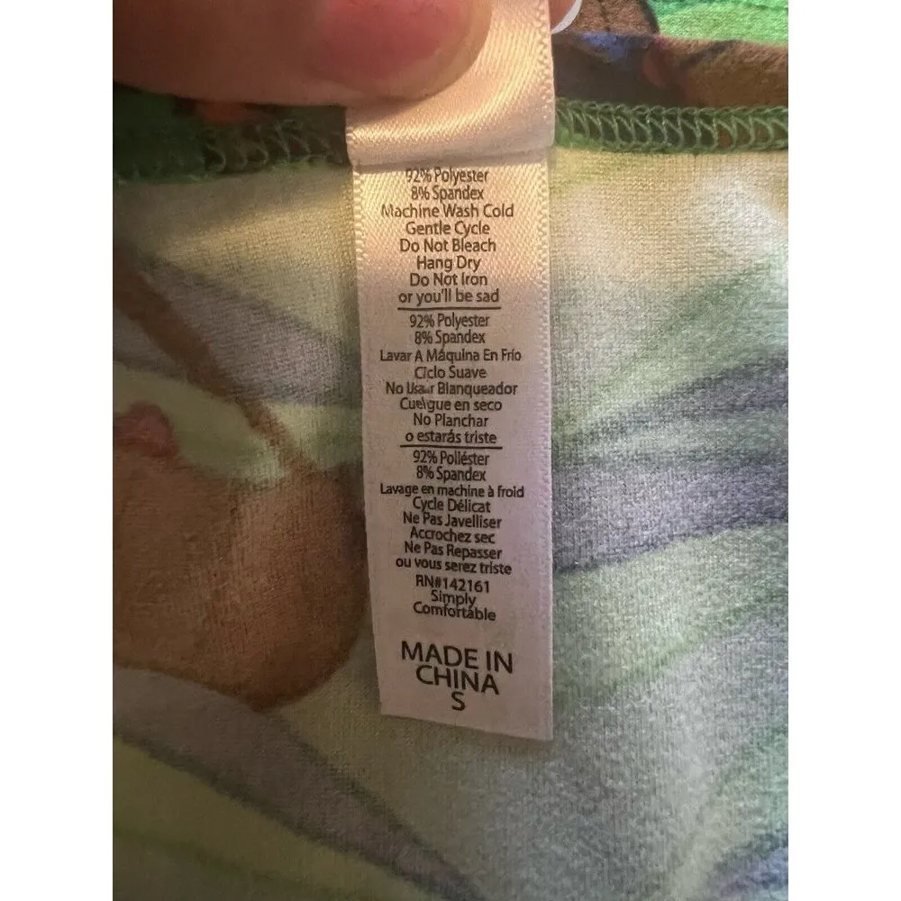 LuLaRoe T Shirt Large Green brown cat kitty kitten on sled Size Small Winter NWT - Image 7