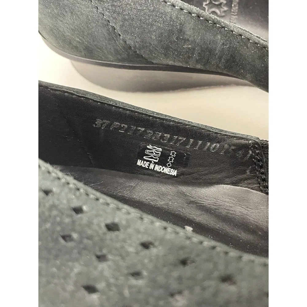 ECCO Felicia Perforated Slip On Shoes Nubuck Leather Black Size 37 EU 6.5 US - Image 5