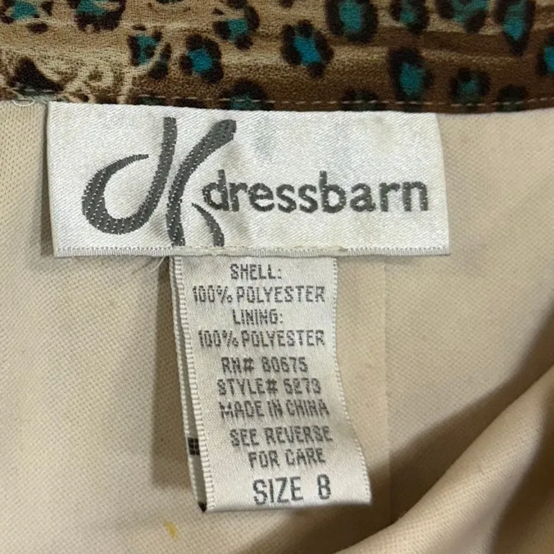 Dressbarn 8‎ Midi Skirt Funky Abstract Colorful Cheetah Retro Pleated Sheer Y2K - Image 6