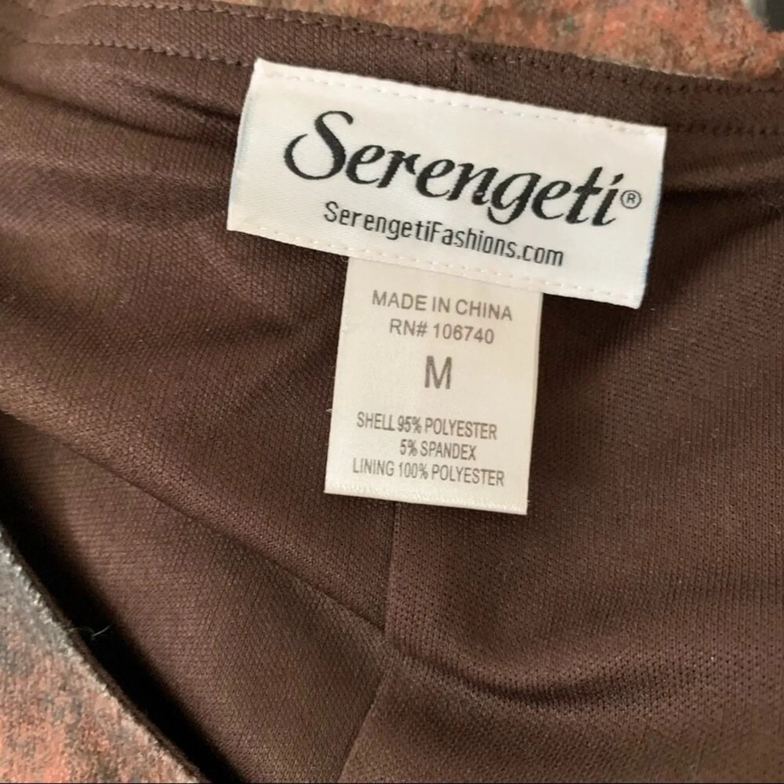 Serengeti Long Modest Brown Green Orange Ombré Earth Tones Lined Dress Size M Size M - Image 7