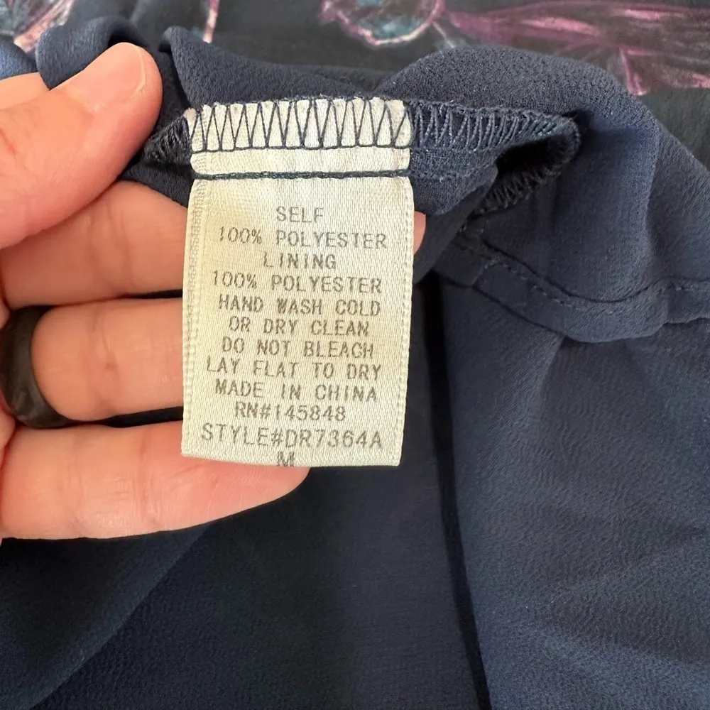 Everly Women's Size M Cold Shoulder Cutout Mini Dress Jewel Tone Floral Print - Image 6