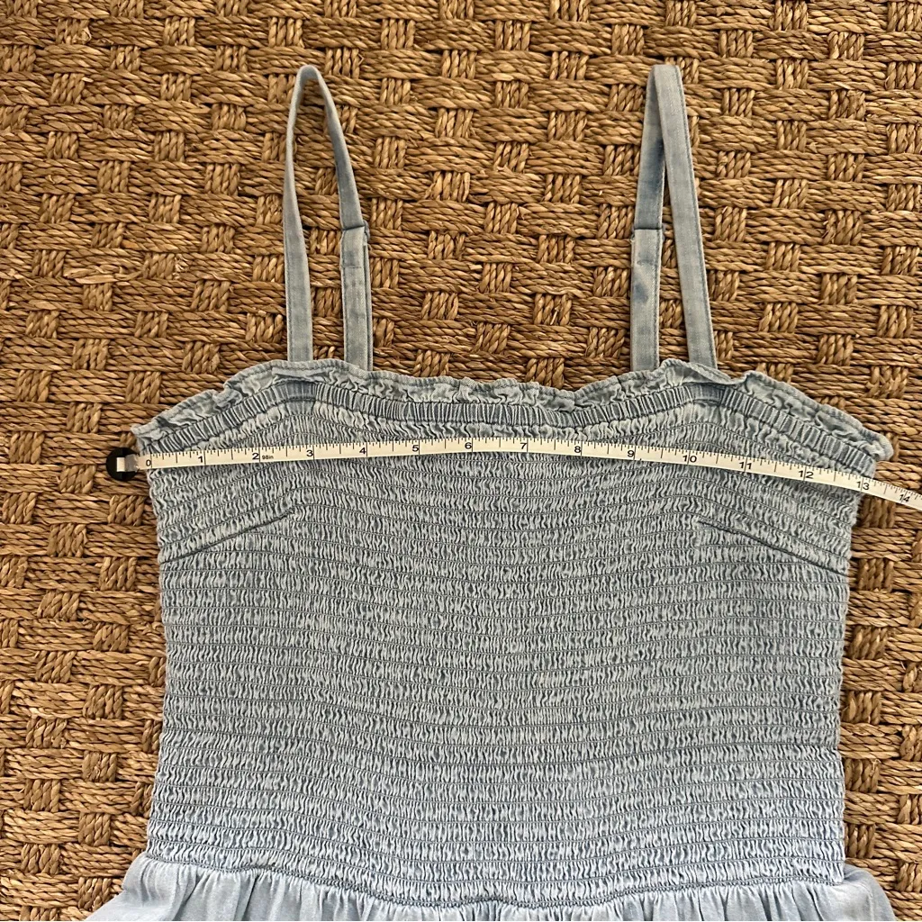 GAP Light Blue Chambray Ruffle Hem Midi Dress - Image 9