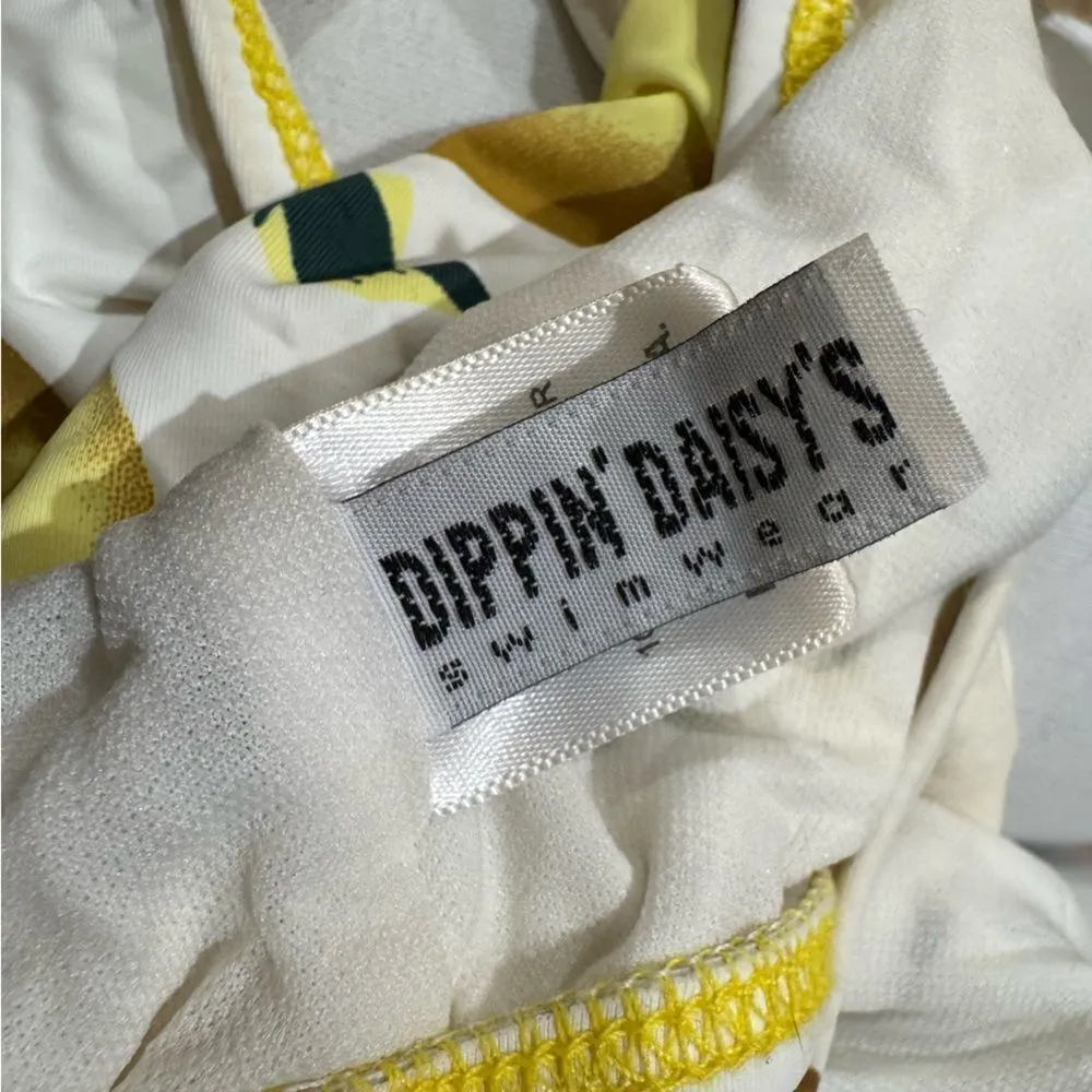 Dippin' Daisy's Euphoria Yellow Lemon One Piece Swimsuit Women's Medium - Image 2