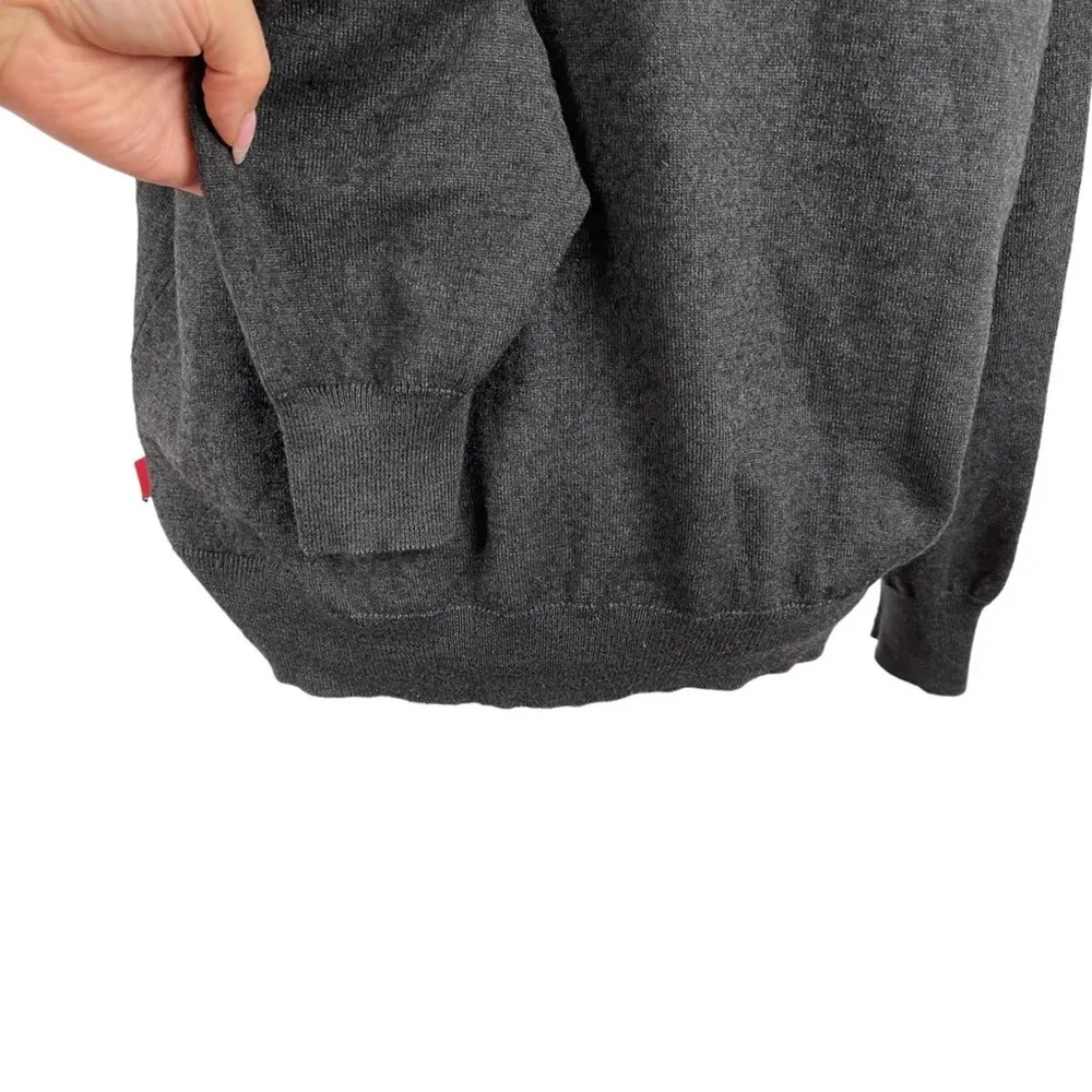 Valentino Jeans Wool Blend V Neck Grandpa Pullover Sweater IT Size 56 Gray - Image 9