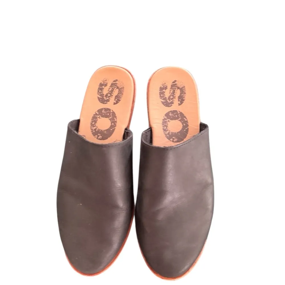 Sorel Ella Mules Slide Size 8 Black Leather Almond Toe Casual Slip On - Image 4