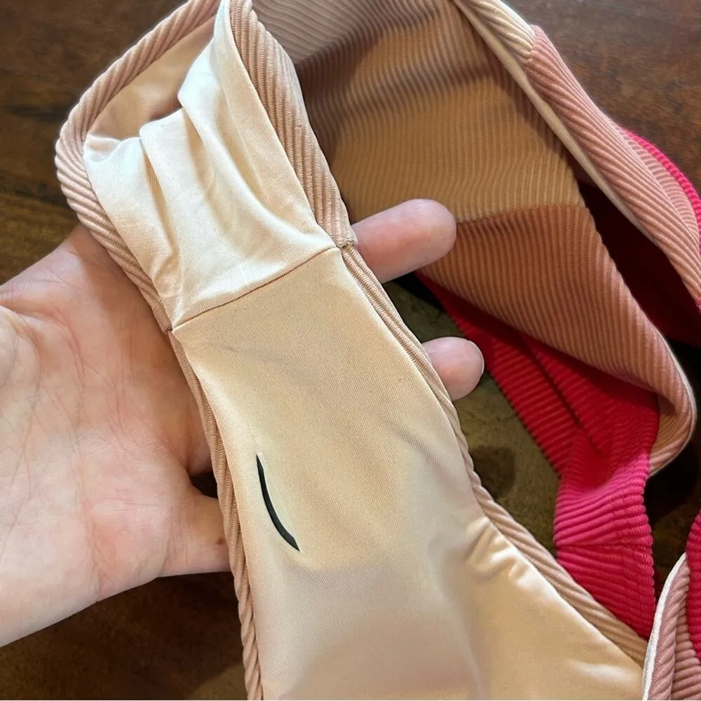 Beach Riot Alexis Bikini Swim Bottom Rouge Colorblock Ribbed Pink Ombre NEW Sz S - Image 5