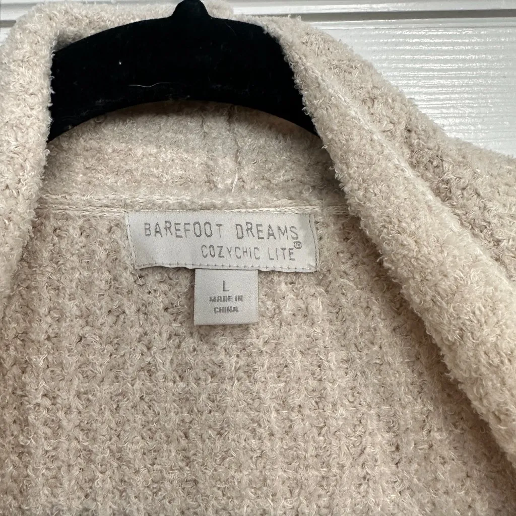 Barefoot Dreams CozyChic Lite Coastal Cardi Bisque Cream Size Large - Image 7