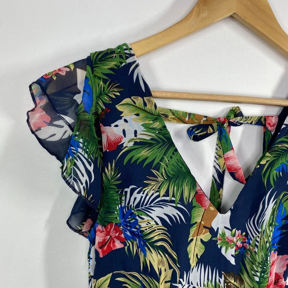 Seek the Label Womens Floral Jumpsuit One Piece Size M Tropical Resort Vaca NWT - Image 5