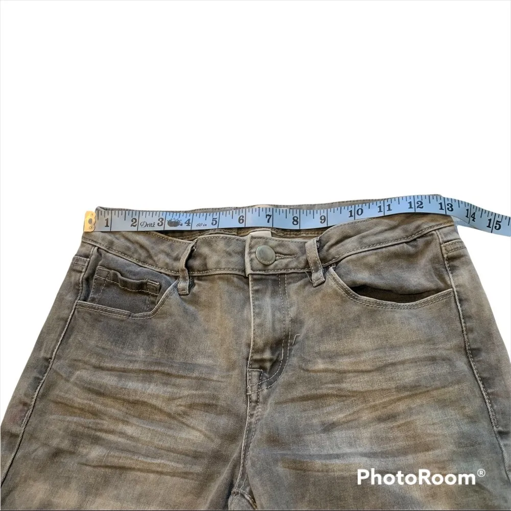 Refuge Distressed Gray Stonewashed Skinny Jeans, Sz 2 - Image 8