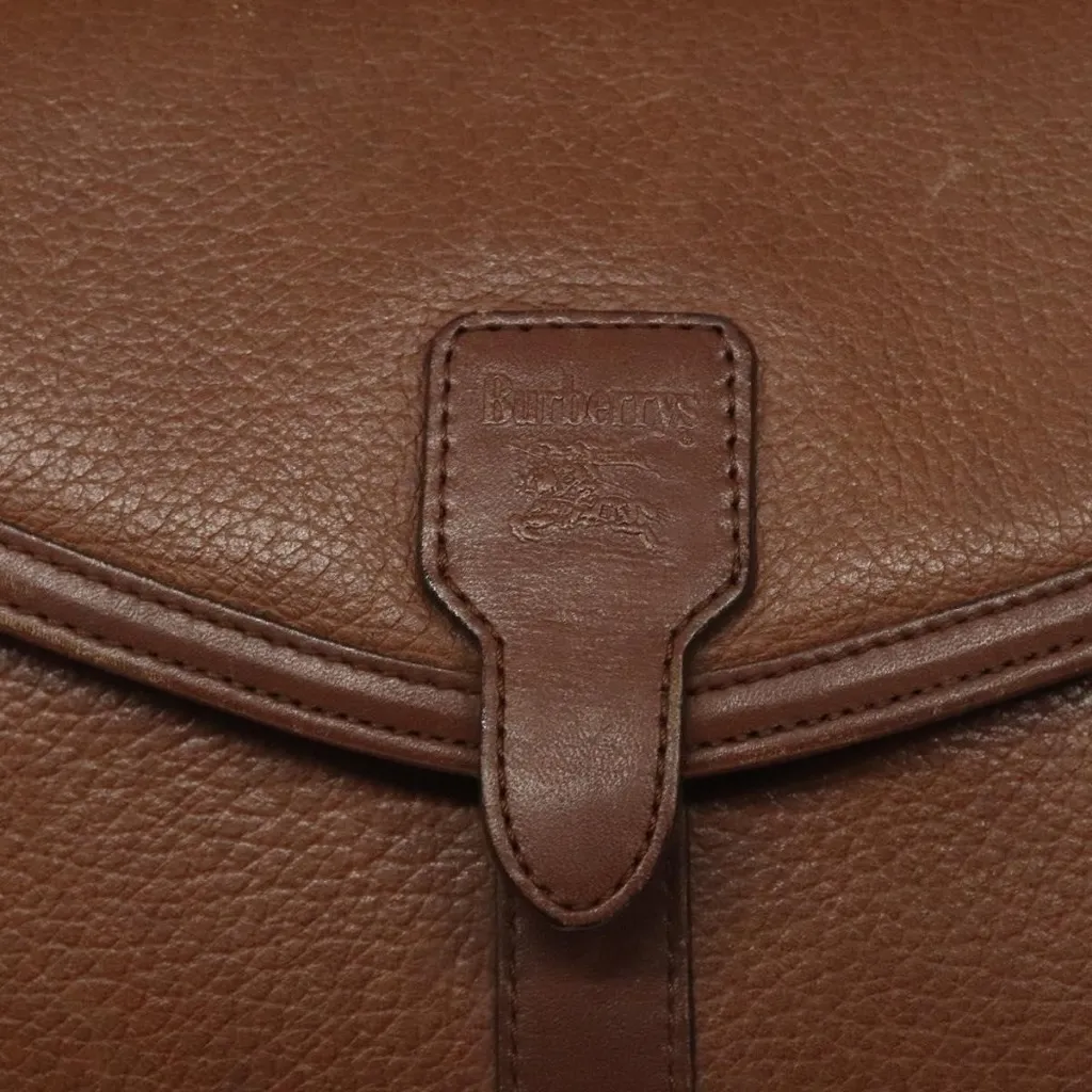  Shoulder Bag Leather Brown Gold Authentic - Image 5