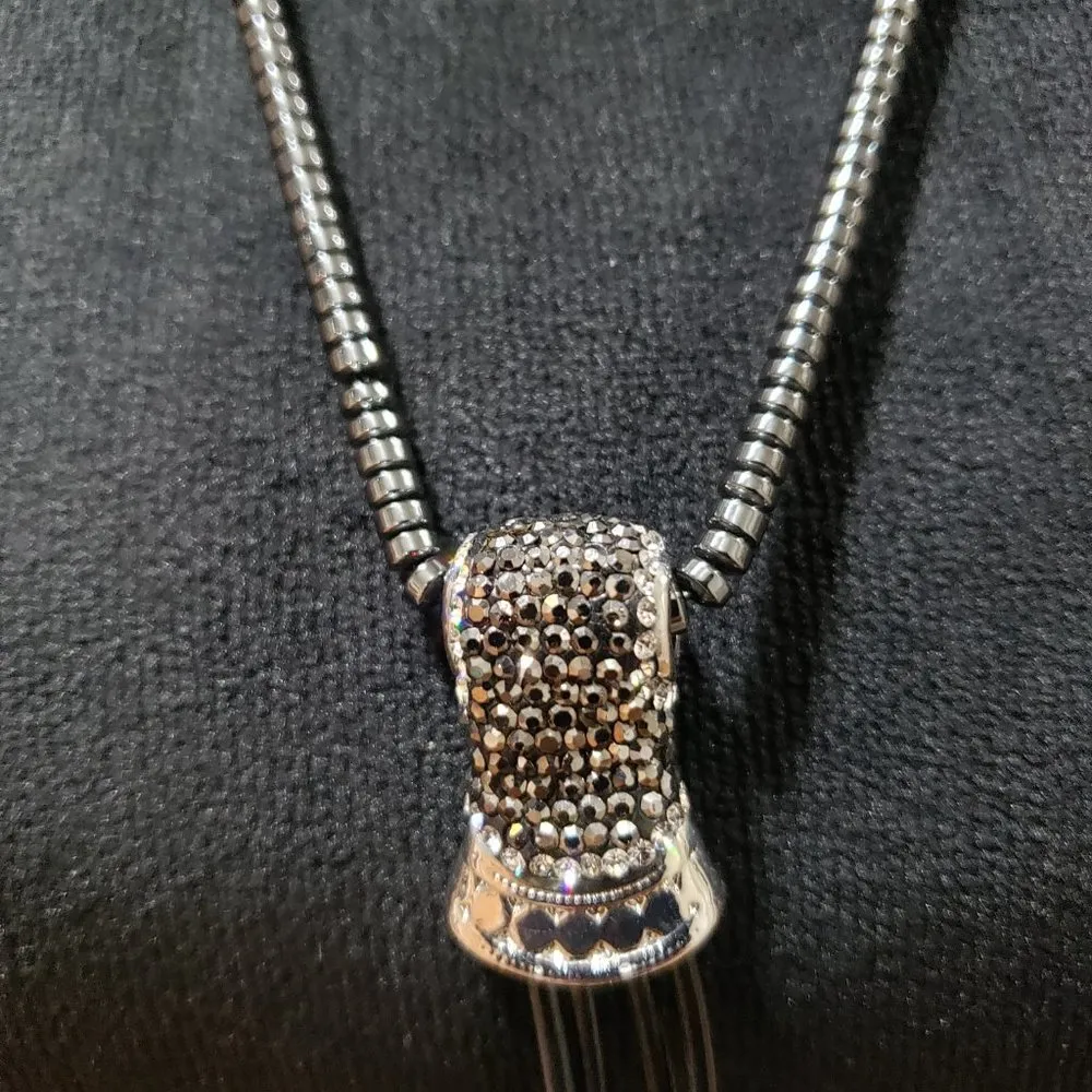 Womens Fashion Silver Bead Negligee Pendant Drop Pearl Necklace w/ Lobster Clasp - Image 5