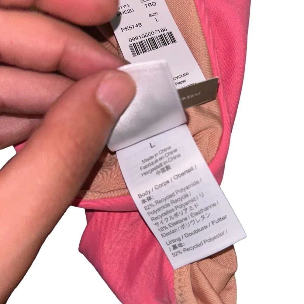 New J. Crew Pink Cheeky Beaded Side Tie Bikini Swim Bathing Suit Bottom Large - Image 7