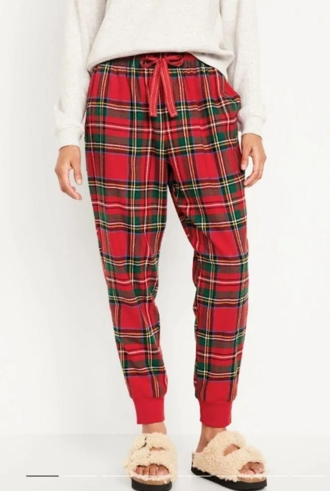 Old Navy Womens Flannel Jogger Pajama Pants 3X Red Tartan Plaid Christmas Plus - Image 2
