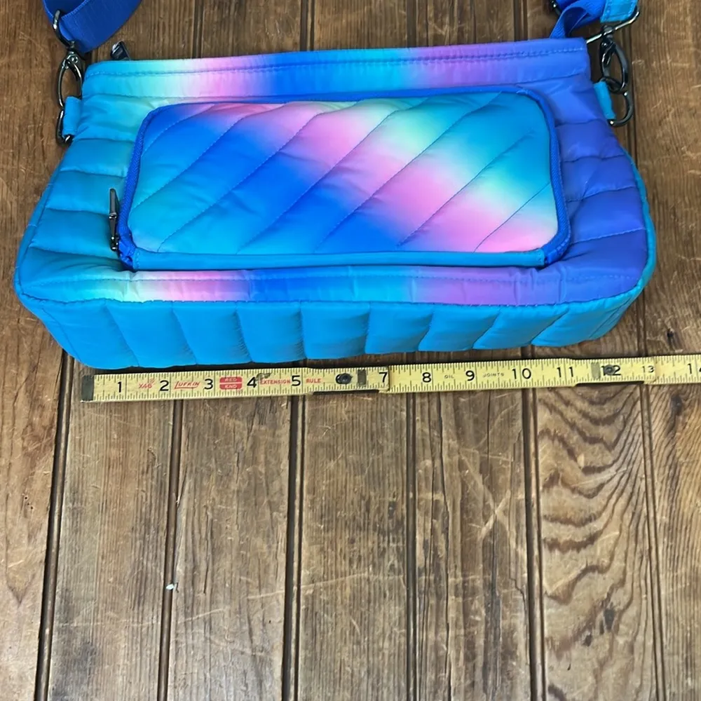 THINK ROYLN Bank Street rainbow blue Quilted crossbody Bag - Image 5