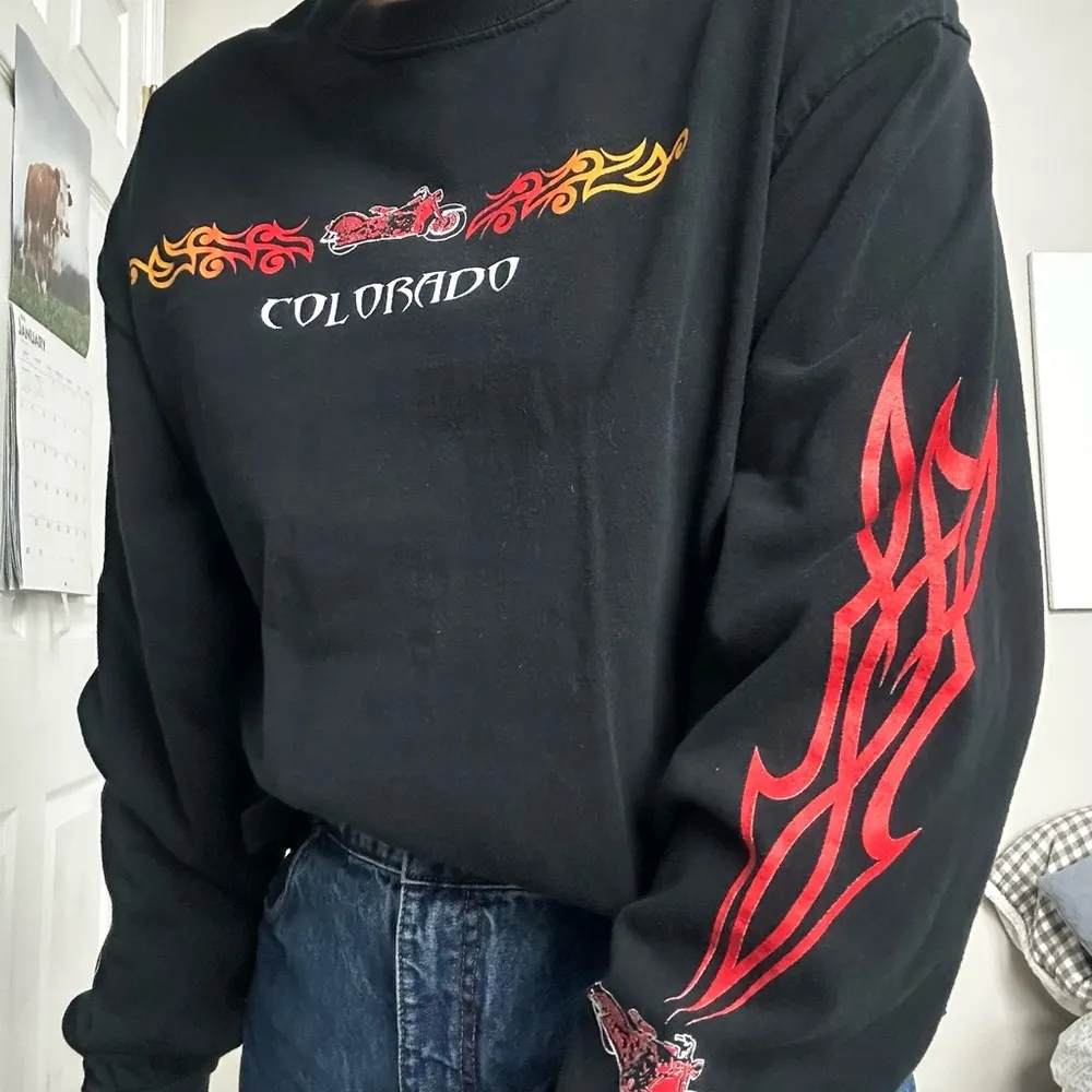 cute vintage colorado biker long sleeve Size L - Image 2