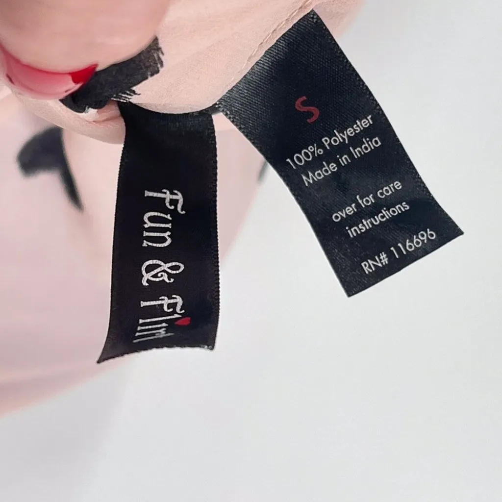 Heart Print Chiffon Long Sleeve High Low Collared Button Up Shirt Top Blouse - Image 5