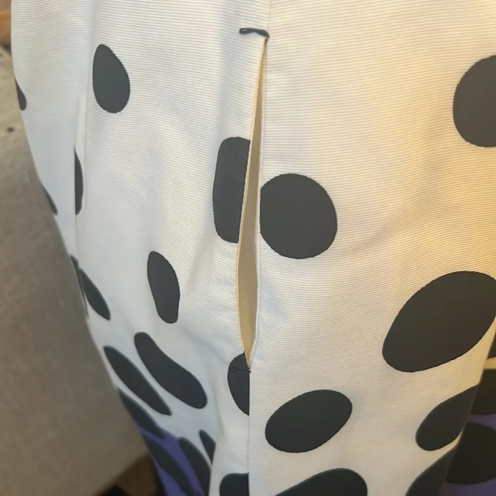 Paule Ka Sleeveless Polka Dot Side Bow Side Pockets Dress Size AU 38 Purple - Image 4